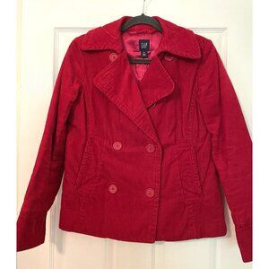 Red Corduroy Gap Blazer size medium 4 Button Jacket with pockets Tailored Preppy